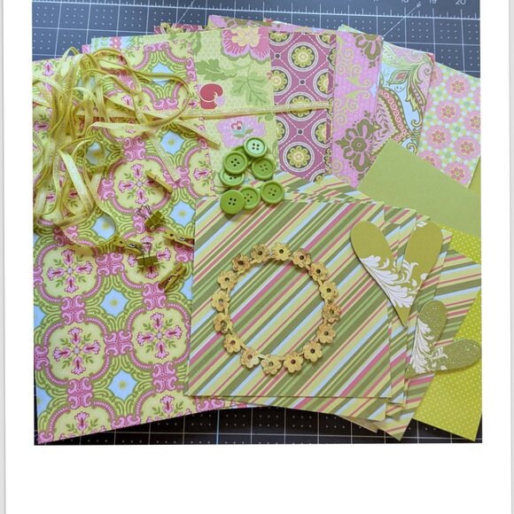 Green & Pink Paper Craft Supplies - Coordinated Designs - Picture 5 of 6